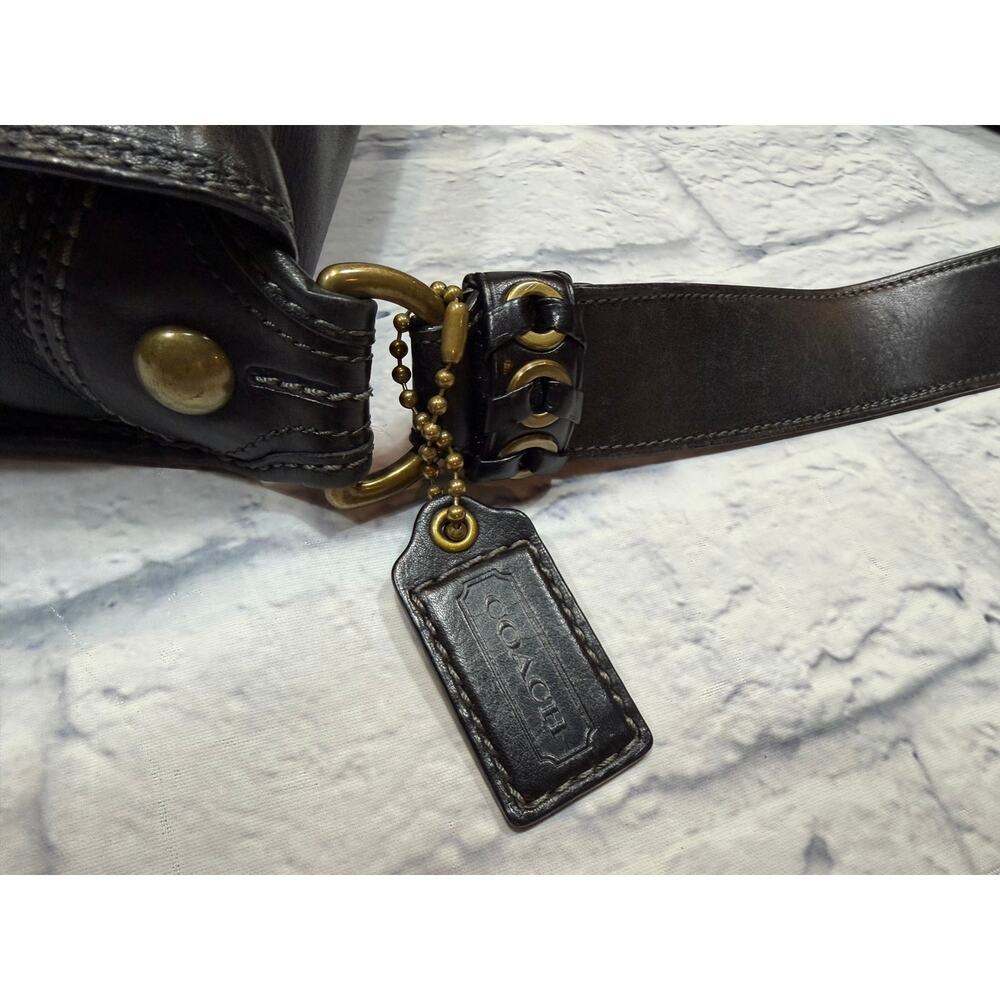 COACH Black Bleecker Legacy Tattersall Shoulder Bag F0769-11419 Antique Brass - Picture 8 of 15